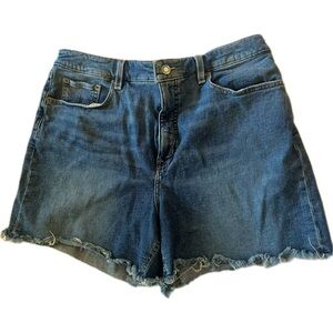 Lauren Ralph Lauren Cut Off Denim Short Women’s 14 Frayed Hem Blue 4 inch inseam